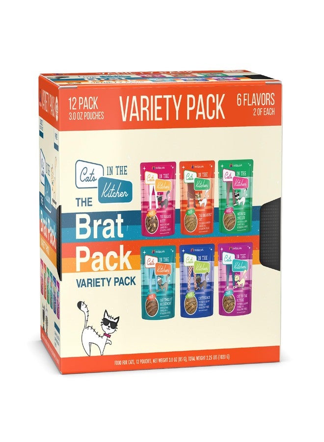 Weruva Cats in The Kitchen Slide N' Serve The Brat Pack Variety Cat Food Pouches 3 Ounce (Pack of 12) - Image 1